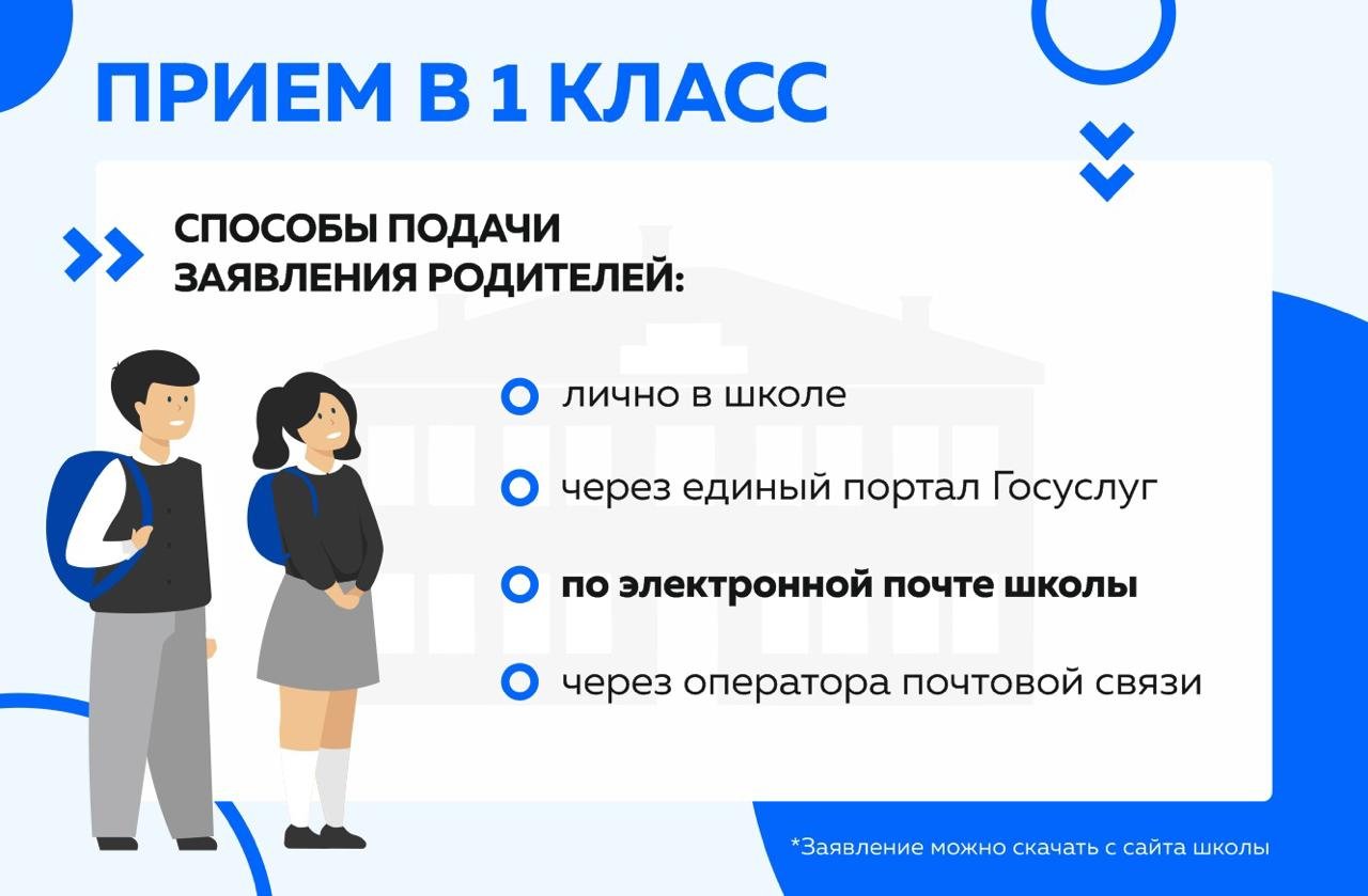 Приём детей в 1 класс.